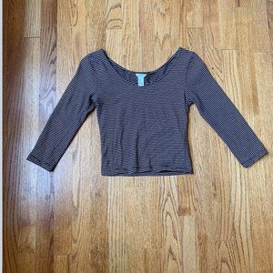 Forever 21 Striped Cropped Tee